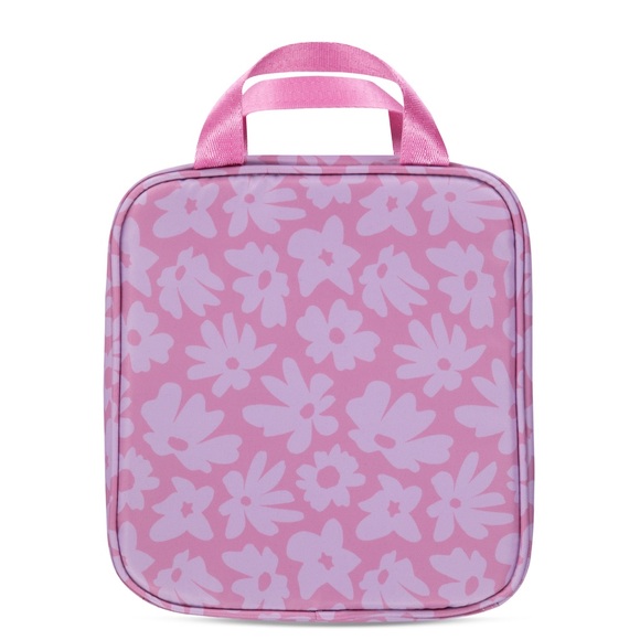 🆕Hurley Sequins Lunch Bag Box Hot Cold Insulated Flip 9”H 8”L x 4”D Pink Floral - Picture 5 of 8